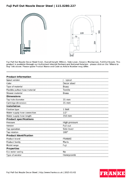 Product Sheet 115.0280.227