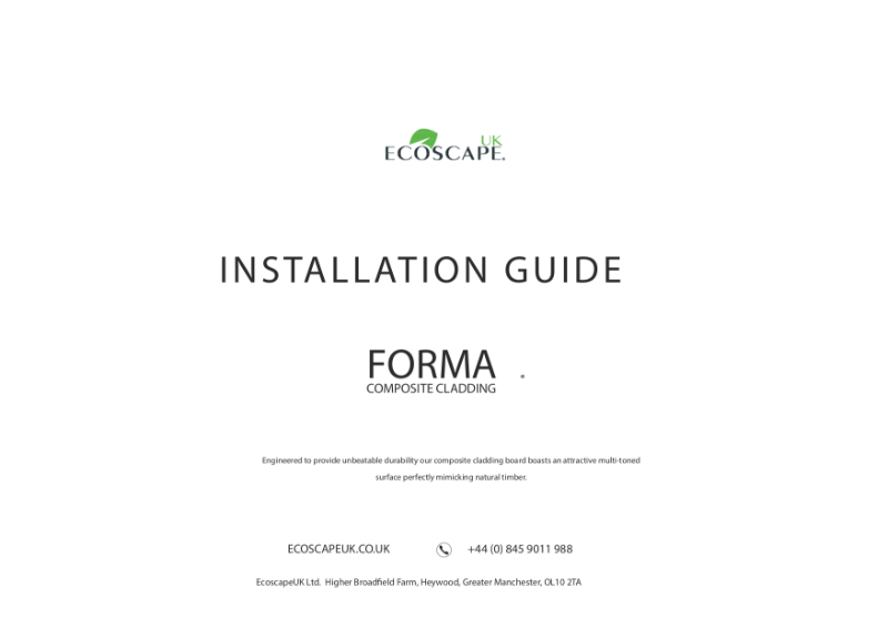 Ecoscape UK Panel Cladding Installation Guide