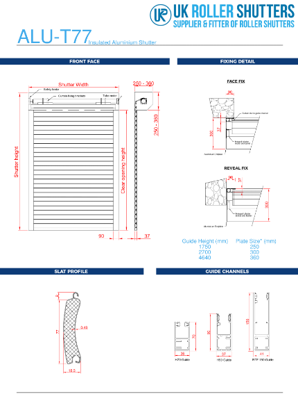 ALU-T77 Drawings Datasheet