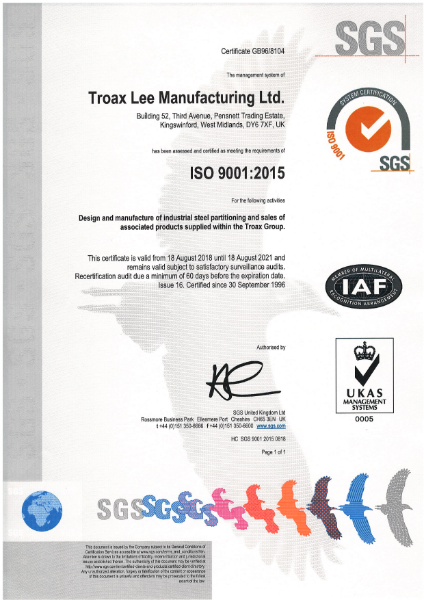 BS EN ISO 9001:2015 Certificate (Industrial steel)