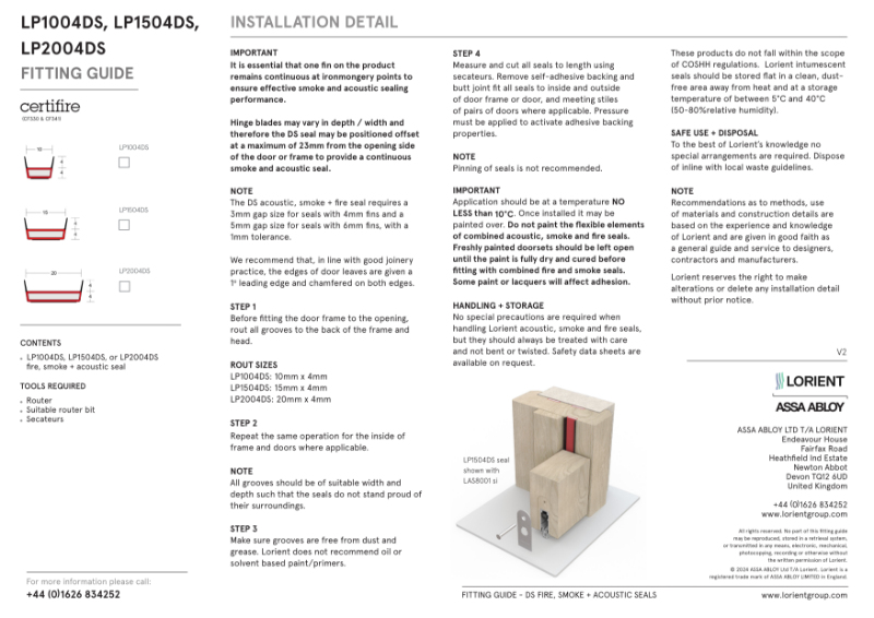 DS Seal fitting instructions