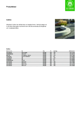 Produktblad Outline 9282 | S:T ERIKS AB | Lattira Source