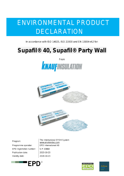 Knauf Insulation Supafil® 40, Supafil® Party Wall EPD - EN - UK&I