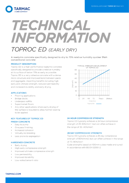 TOPROC ED (EARLY DRY) early drying concrete - technical datasheet