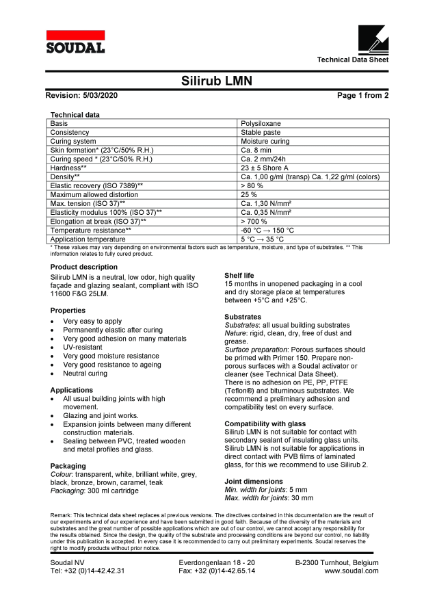 Safety Data Sheet - Silirub LMN