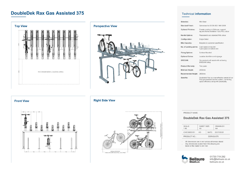 DoubleDek Rax (Gas Assisted) 375) Technical Sheet