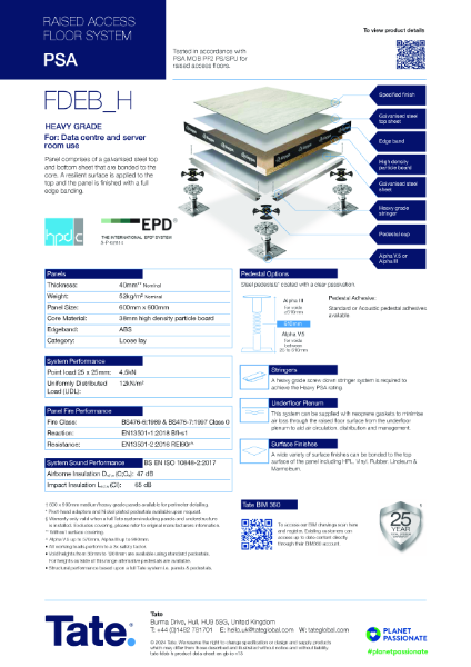 Tate FDEB_H Product Datasheet