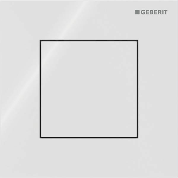 Geberit urinal flush control with pneumatic flush actuation, Type 40 flush plate, square