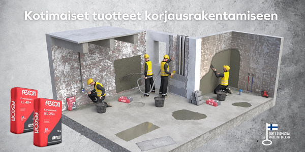 Betoninkorjaustuotteet Suomesta