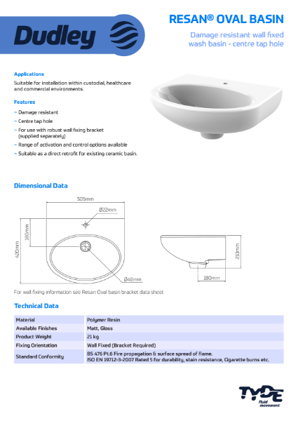 Resan Oval Basin_Centre Hole Basin