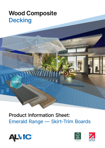 Skirt Trim Boards - Emerald Decking Range - Product Information Sheet - Alvic Plastics