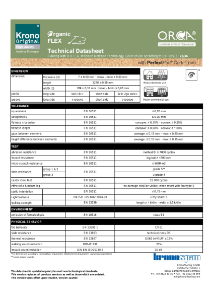 Organic Flex – Technical Data Sheet