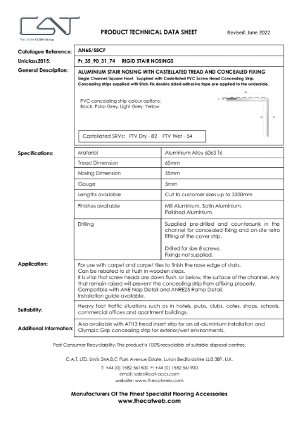 AN65 55 CF with Castellated PVC TDS