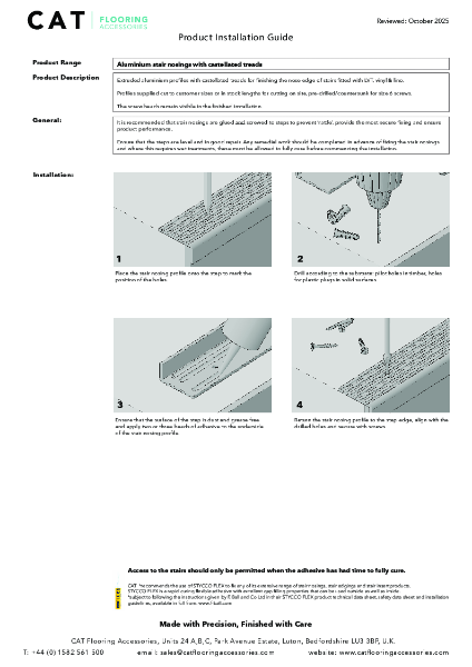 Aluminium stair nosings with castellated treads