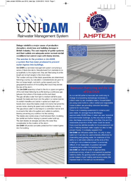UNI-DAM Rainwater Management System Brochure