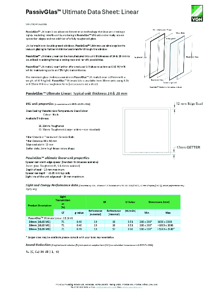 PassivGlas™ Ultimate linear data sheet