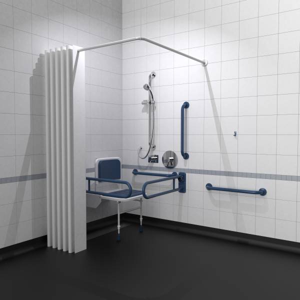NymaCARE Concealed Valve Doc M Shower Pack with Stainless Steel Concealed Fixing Grab Rails