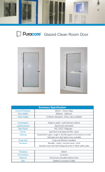 Glazed Cleanroom Door