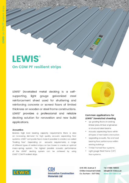 Lewis Deck acoustic floors using CDM resilient strips