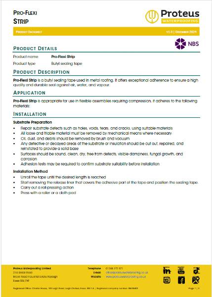 Product Data Sheet - Pro-Flexi Strip