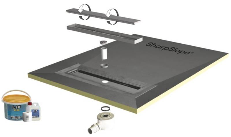 SharpSlope® Linear - Wetroom Tray with Integrated Steel Drain