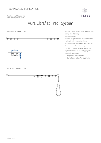 UTS2512 Ultraflat Track System Specification Guide