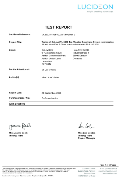 LUCIDEON TL-3010 FLAMELESS Test Report