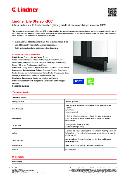Lindner Life Stereo_GCC - Data sheet