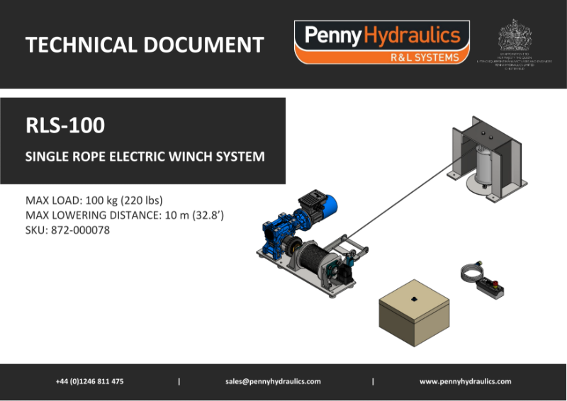 RLS100 - Single Rope Electric Winch System Technical Document