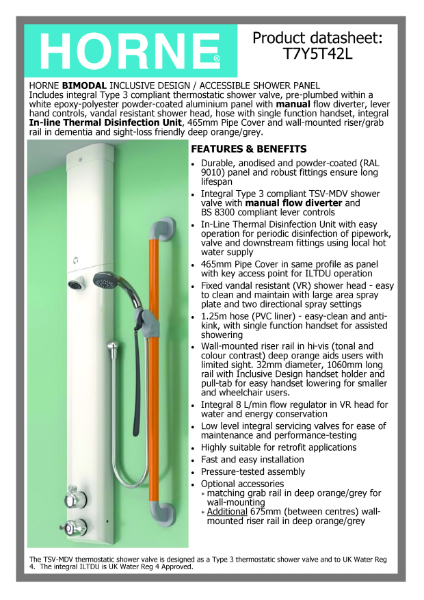 Dual Mode (Manual Diverter) Shower - T7Y5T42L (new)