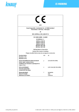 Knauf GIFAFloor NEO - CE Marking