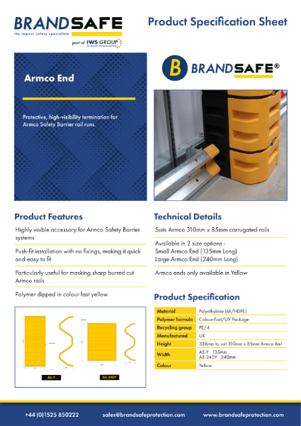 Armco End - Brandsafe Spec Sheet