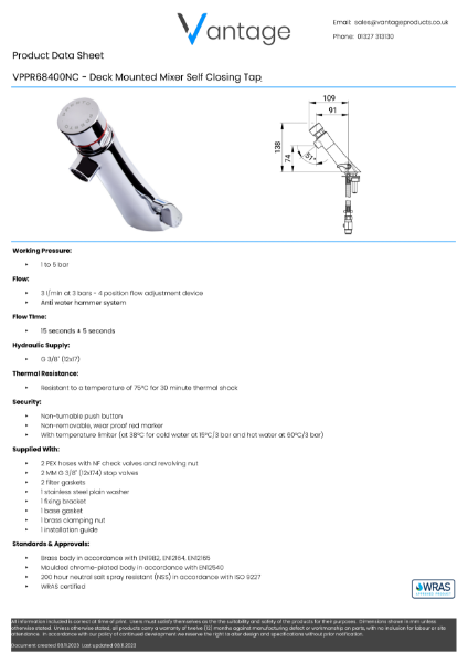 Product Data Sheet - VPPR68400NC (Presto)