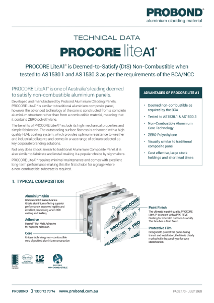 PROCORE Lite A1 TDS