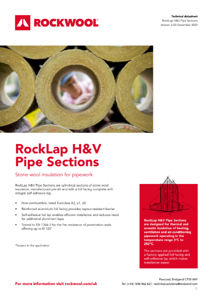RockLap H&V Pipe Sections - Datasheet
