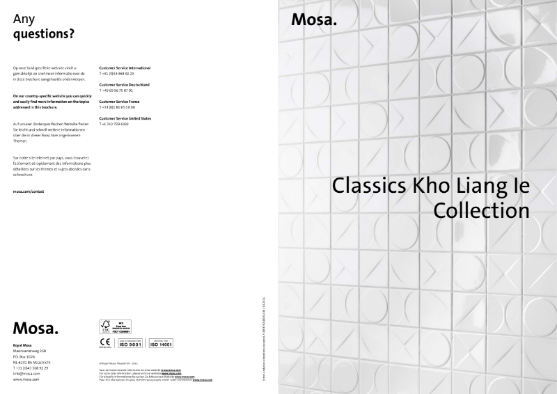 Mosa Classics Kho Liang le - A design classic from the Sixties