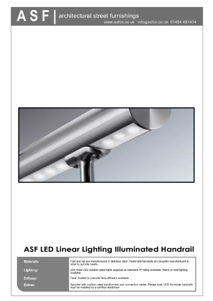 ASF LED Linear Illuminated Stainless Steel Handrail