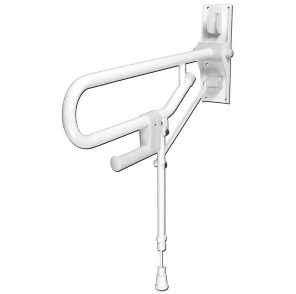 Hinged fold up double hairpin rail with fixed or adjustable leg (32 mm) (Chrome,White,Blue)