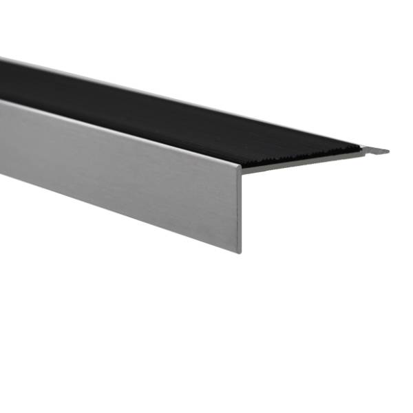 ME1 and ME5 3.5 mm Gauge Ramped Back  Aluminium Stair Nosings with Markagrip Gritted Inserts - Aluminium Stair Nosings