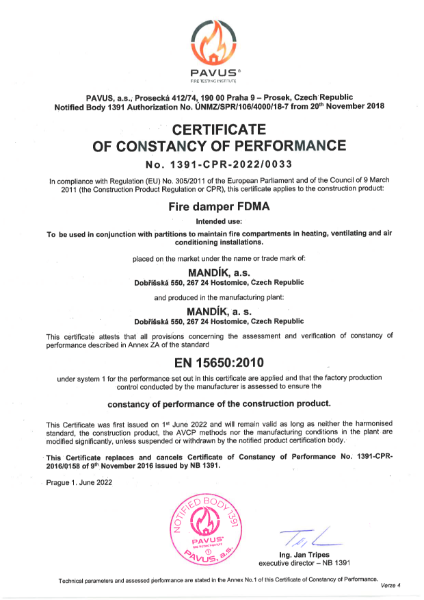 FDMA – Certificate
