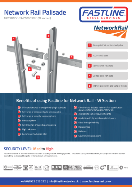 Network Rail Palisade Data Sheet