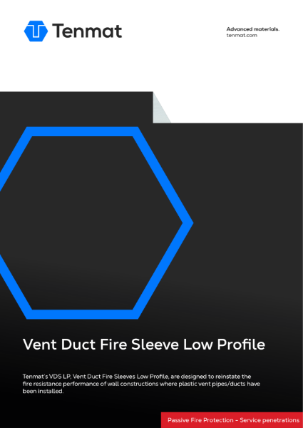 Vent Duct Fire Sleeve Low Profile - Datasheet