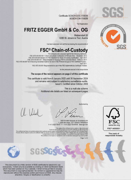 FSC C017963 Chain of Custody