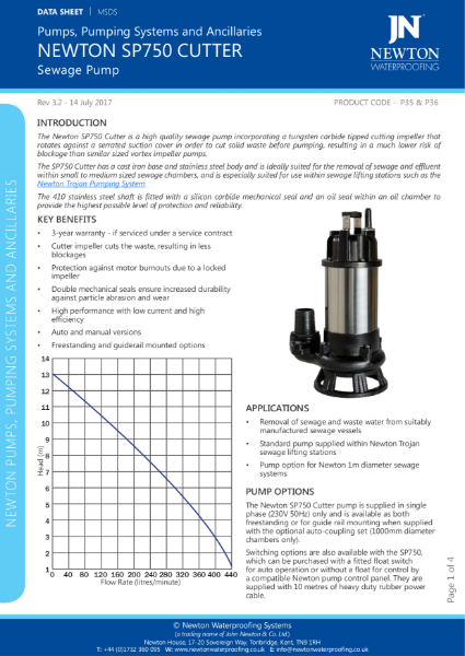 Newton SP750 Cutter TDS