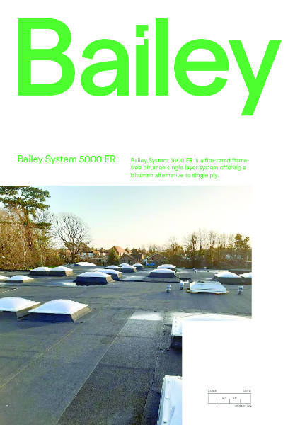 Bailey System 5000 FR Single Ply Bitumen Felt Brochure