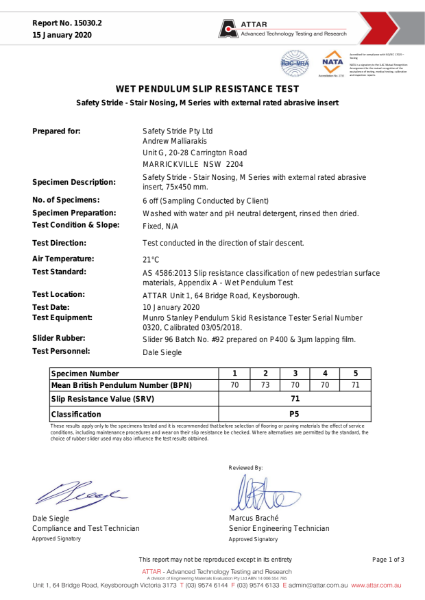 M Series with Abrasive Insert [WET PENDULUM SLIP RESISTANCE TEST]