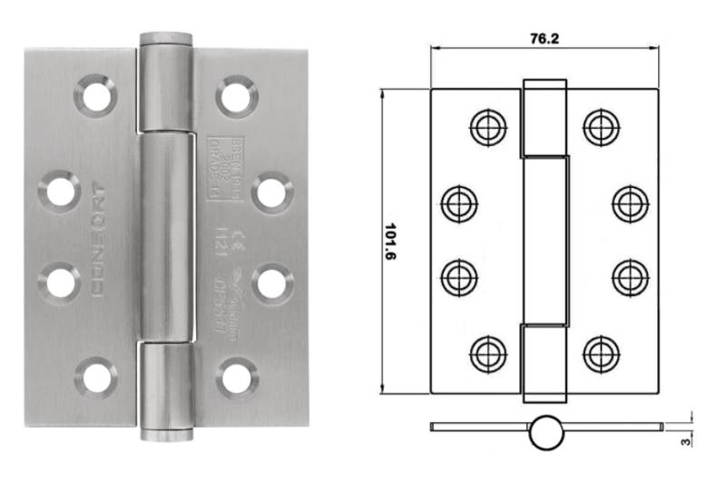 Premium Range Hinges - Concealed Bearing Hinge - Heavy Duty Maintenance Free Butt Hinge