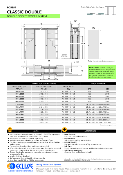 Classic DOUBLE Pocket  Door System