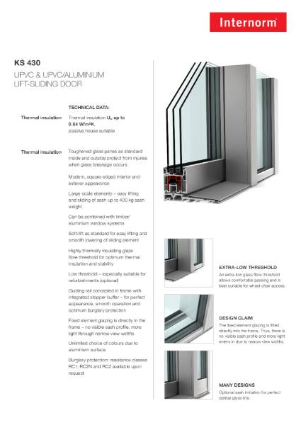 UPVC & UPVC/ALUMINIUM Lift-Sliding Door