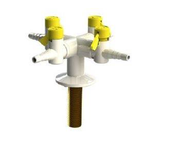 Arboles UK Four Way Bench Mounted Drop Lever Gas Tap With Non-Return Valve